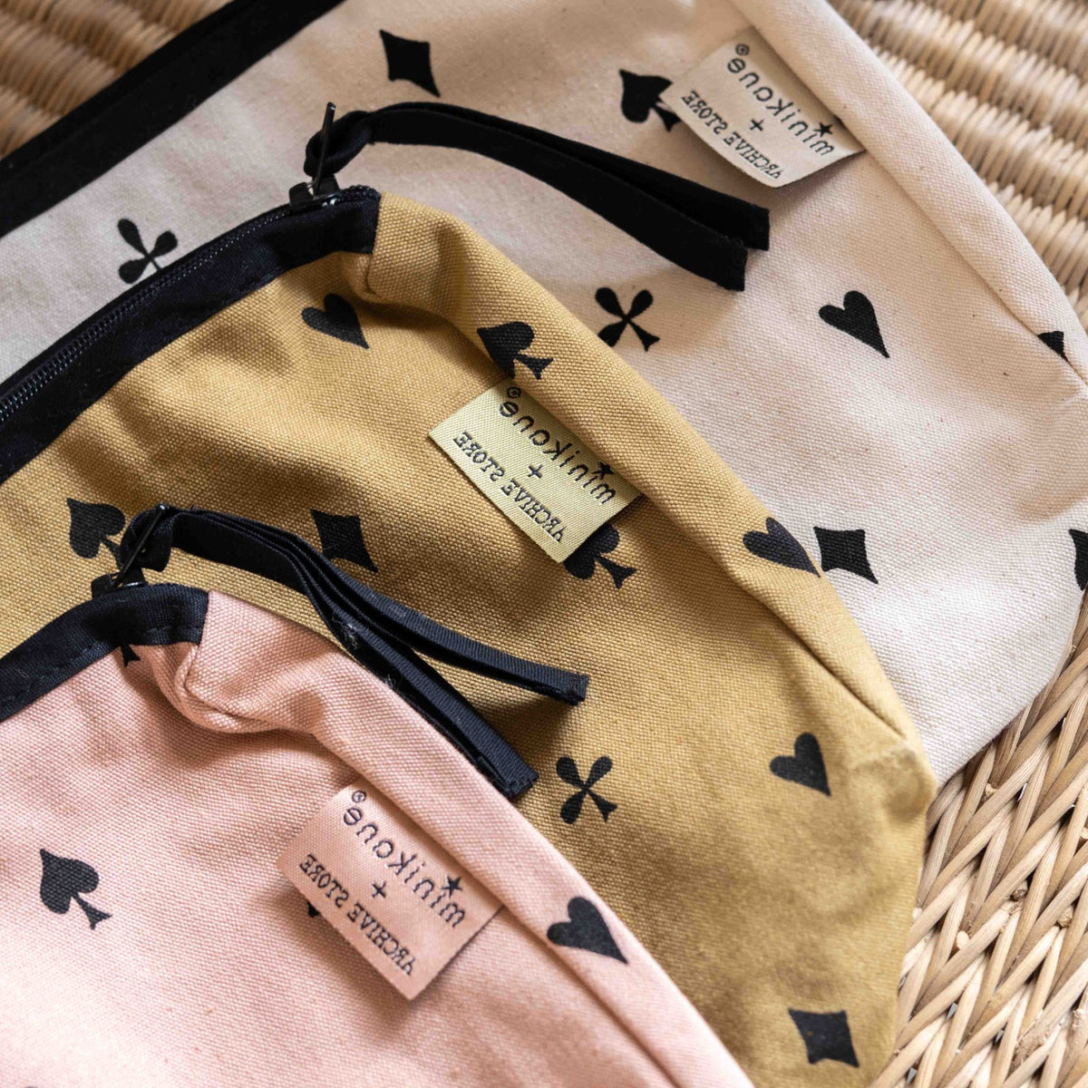 Minikane x The Archive Store toiletry bag in Cinnamon, detail view