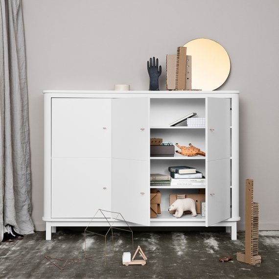 Houten Multikast 3 Deurs Wit