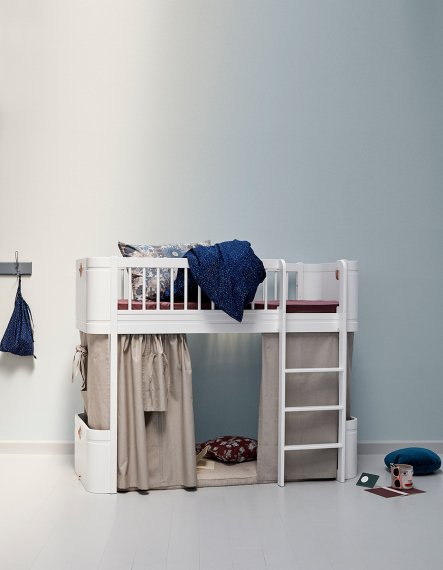 Wood Mini+ Low Loft Bed White