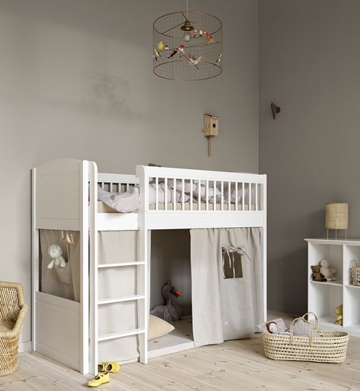 Seaside Lille+ Curtain Low Loft Bed Nature