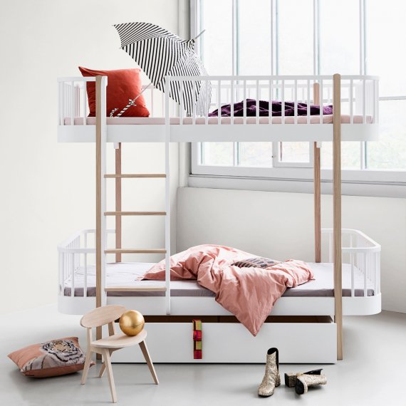 Wood Bunk Bed Ladder White Oak