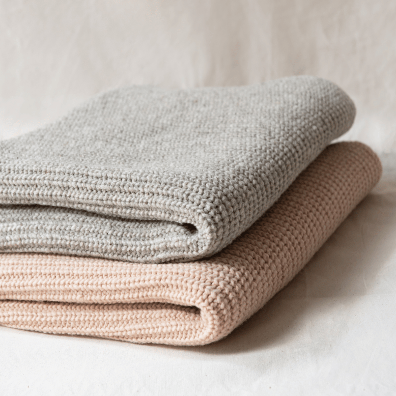 ABel Chunky Woolen Baby Blanket in Grey by Hazel & George for The Archive Store
