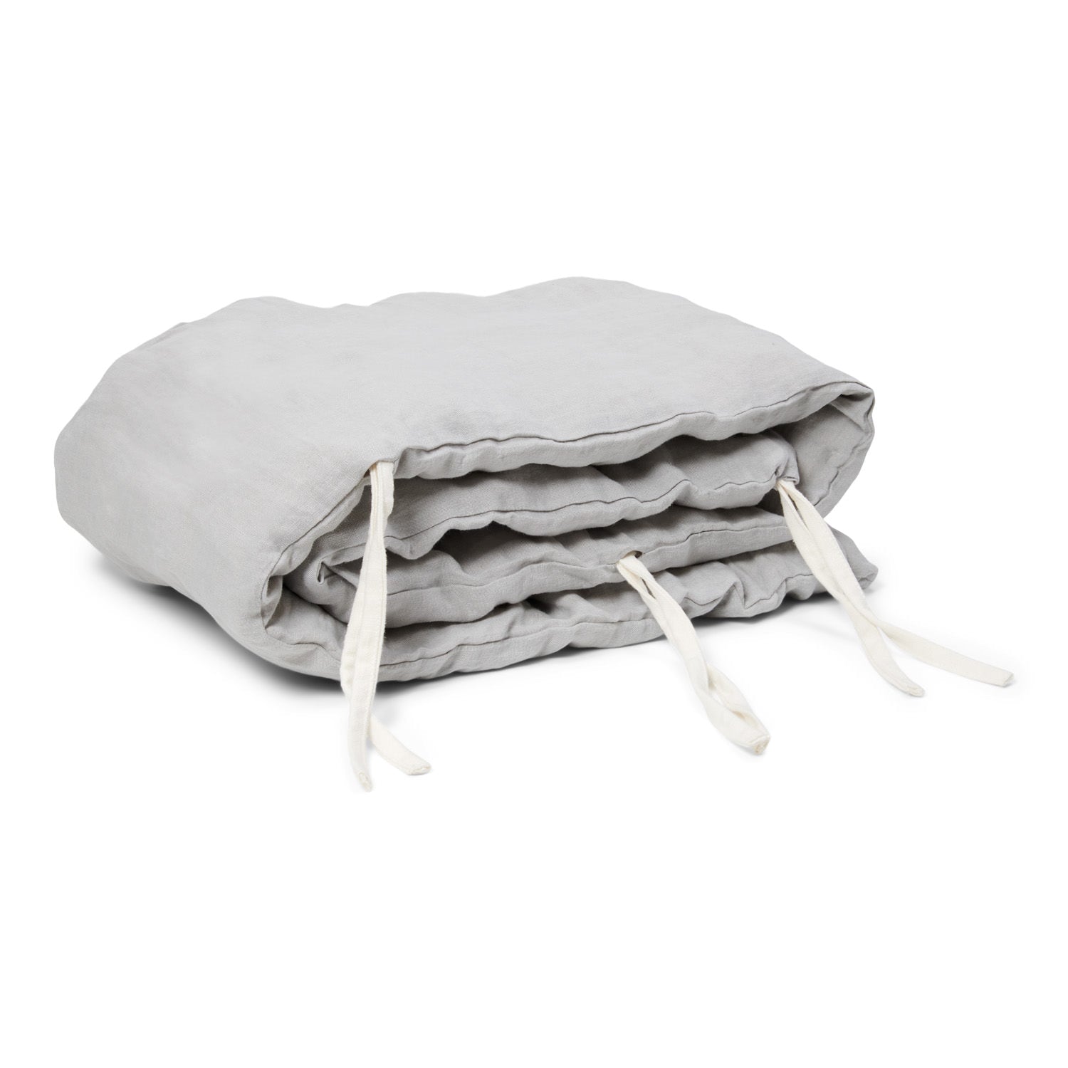 Linen Cover for Cot Bumper French Grey