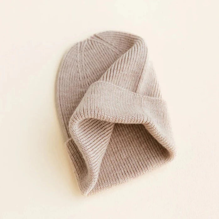 Fonzie Merino Beanie Newborn Sand