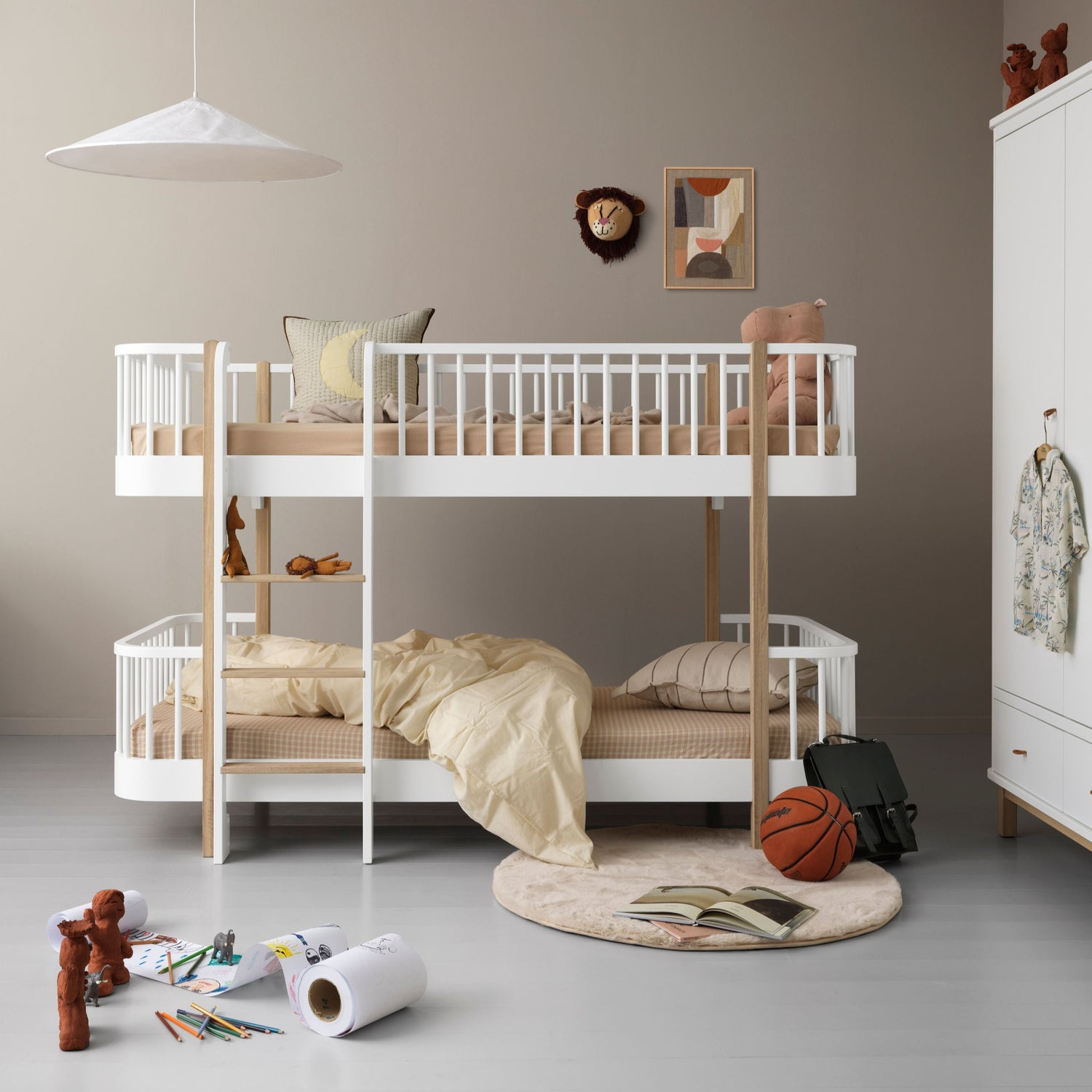 Wood Original Low Bunk Bed White/Oak