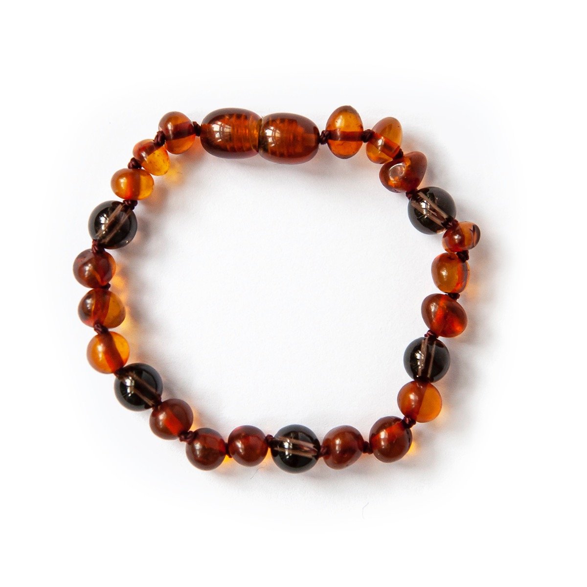 Amber Bracelet Dark Cognac Smoky Quartz