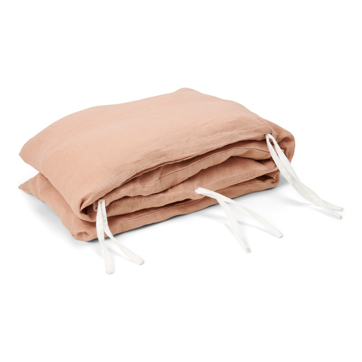 Linen Cover for Cot Bumper Cinnamon