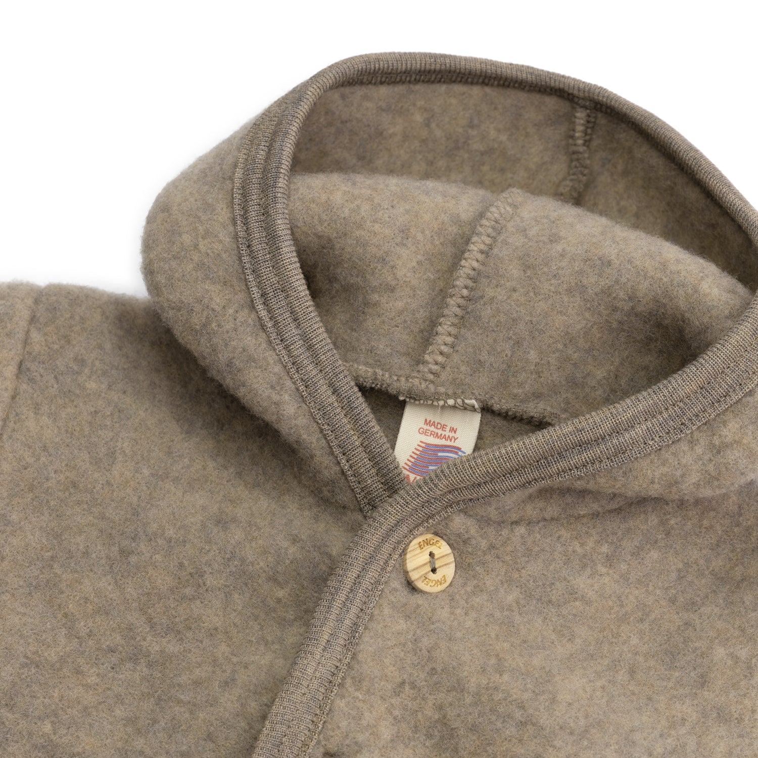 Wollen Fleece Pak Met Capuchon Walnut