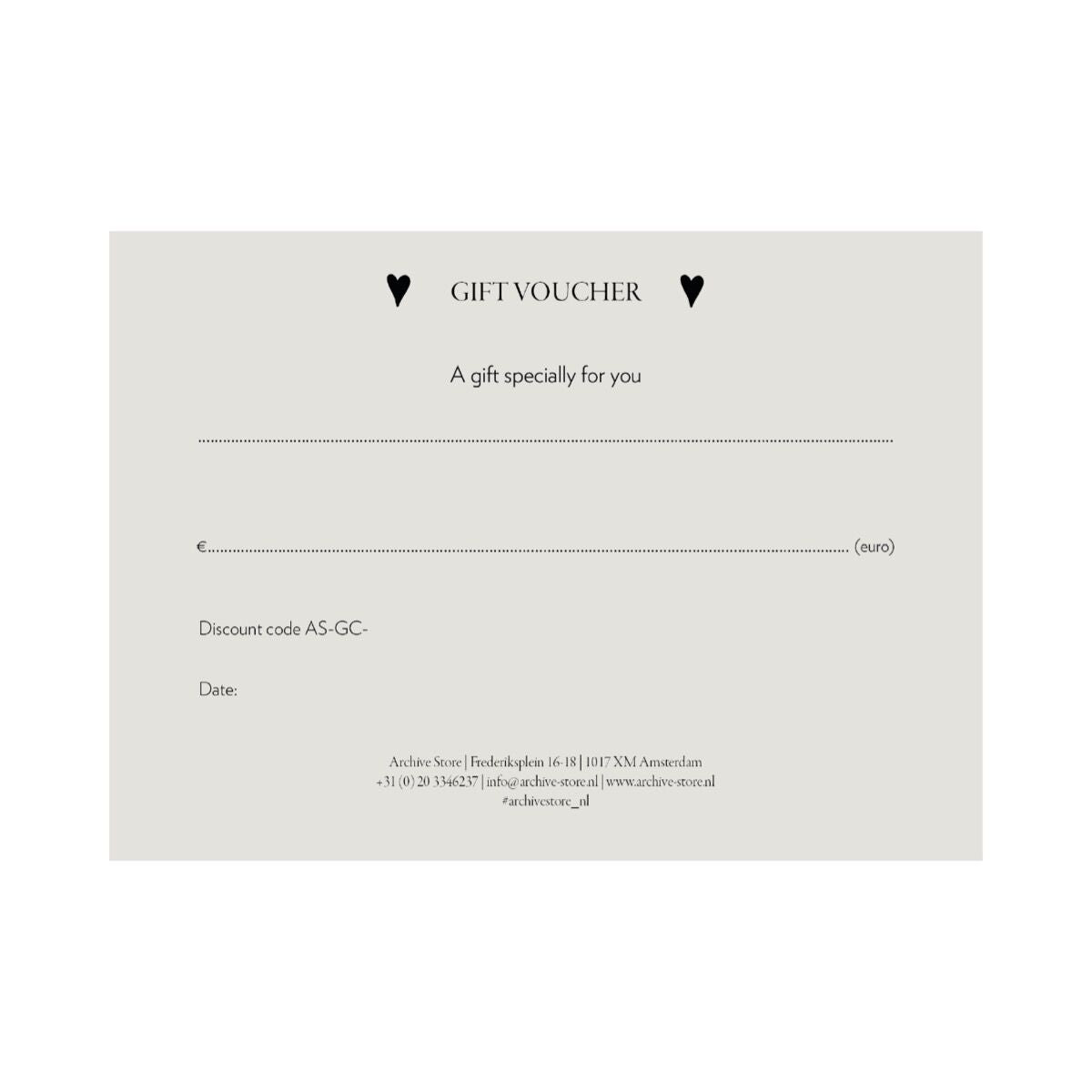 Archive Store Digital Gift Card