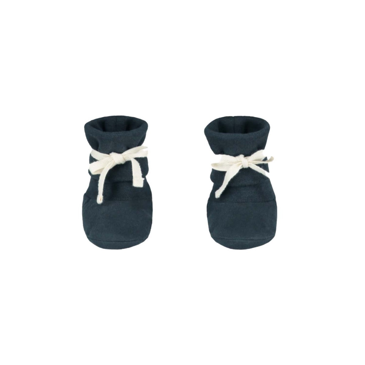 Ribbed Baby Booties Blue Grey