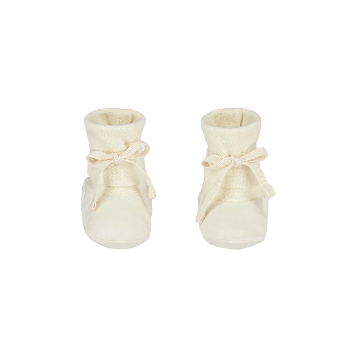 Ribbed Baby Booties Cream