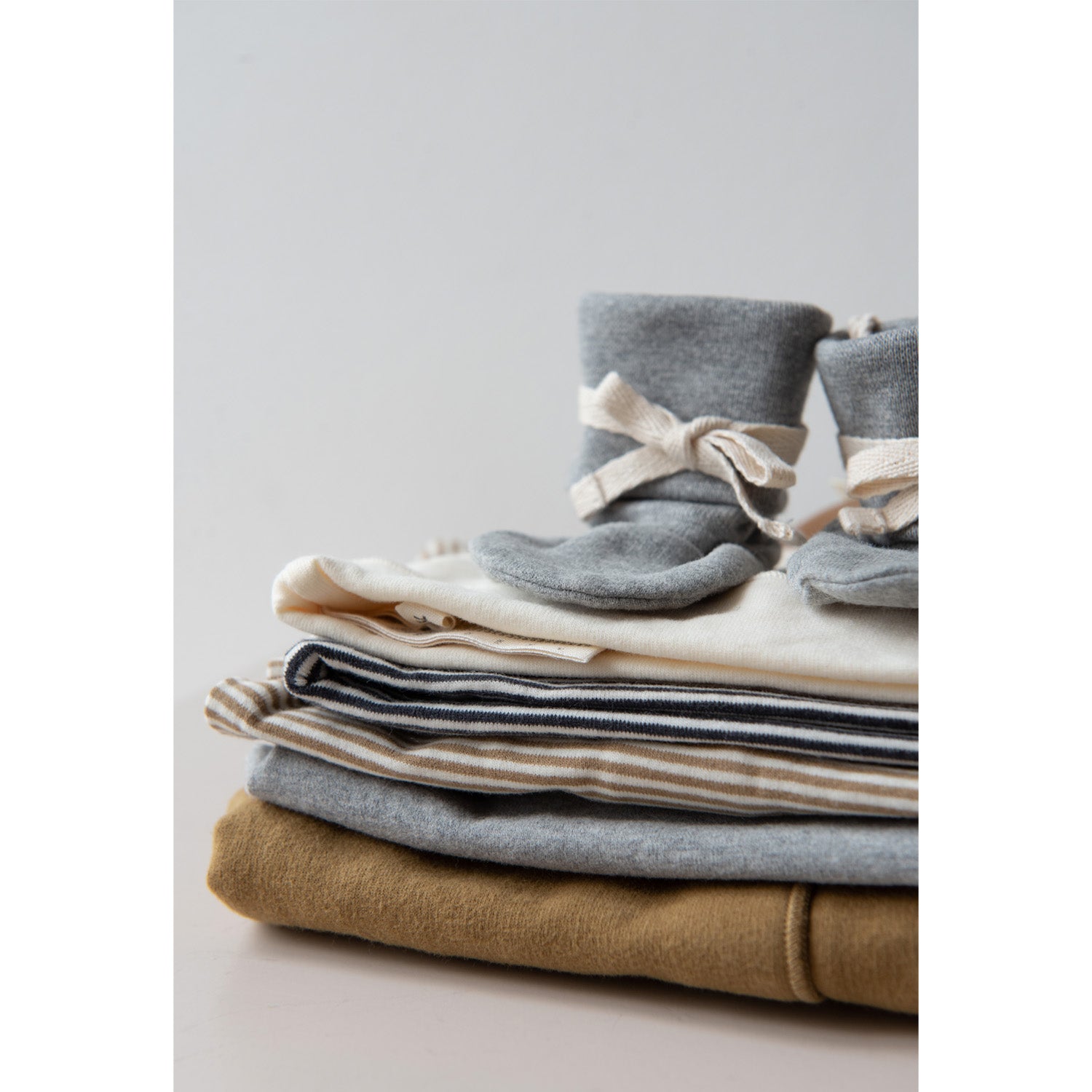 Baby Ribbed Booties Grey Melange