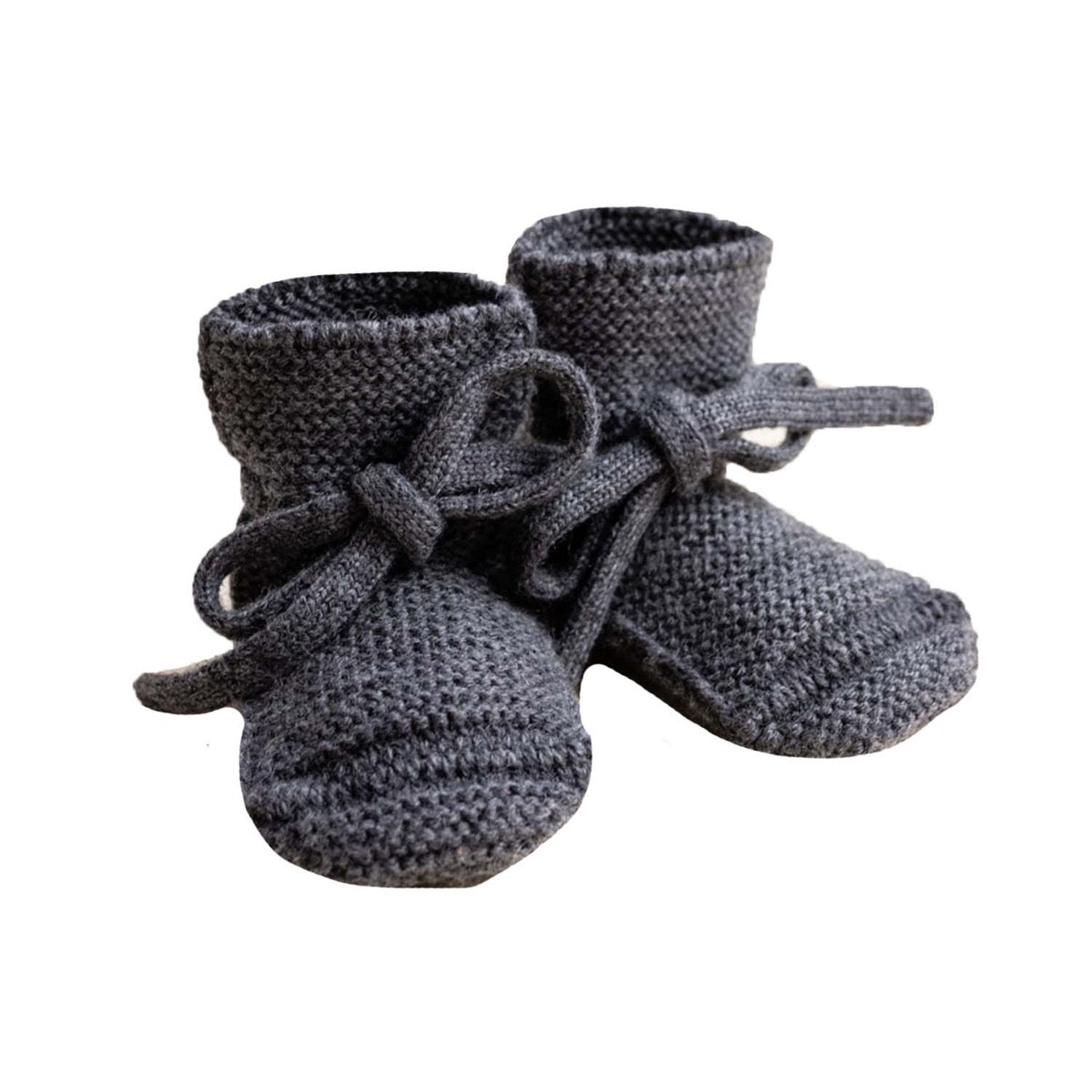 Merino Baby Booties Charcoal