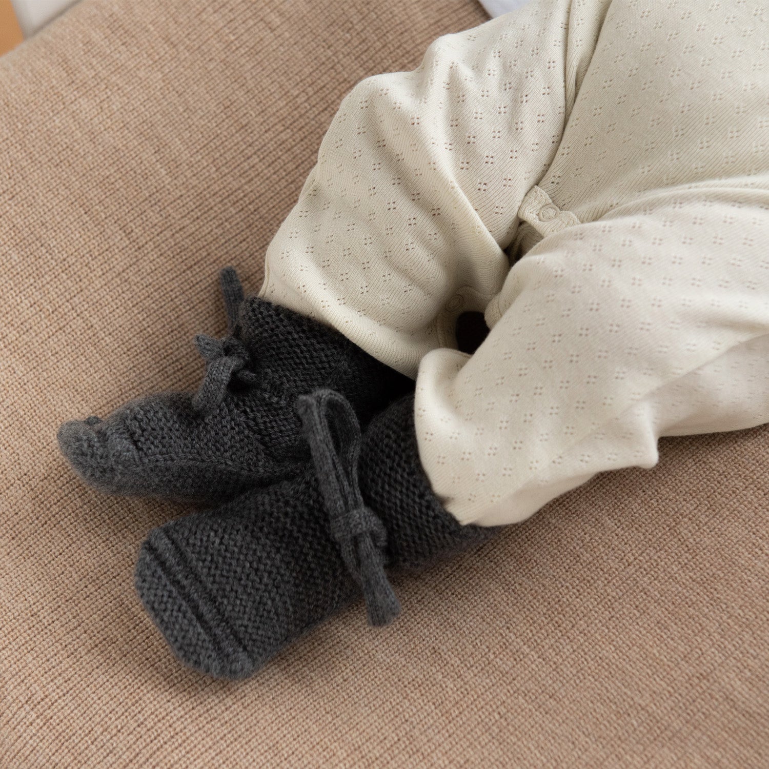 Merinowol Baby Slofjes Charcoal