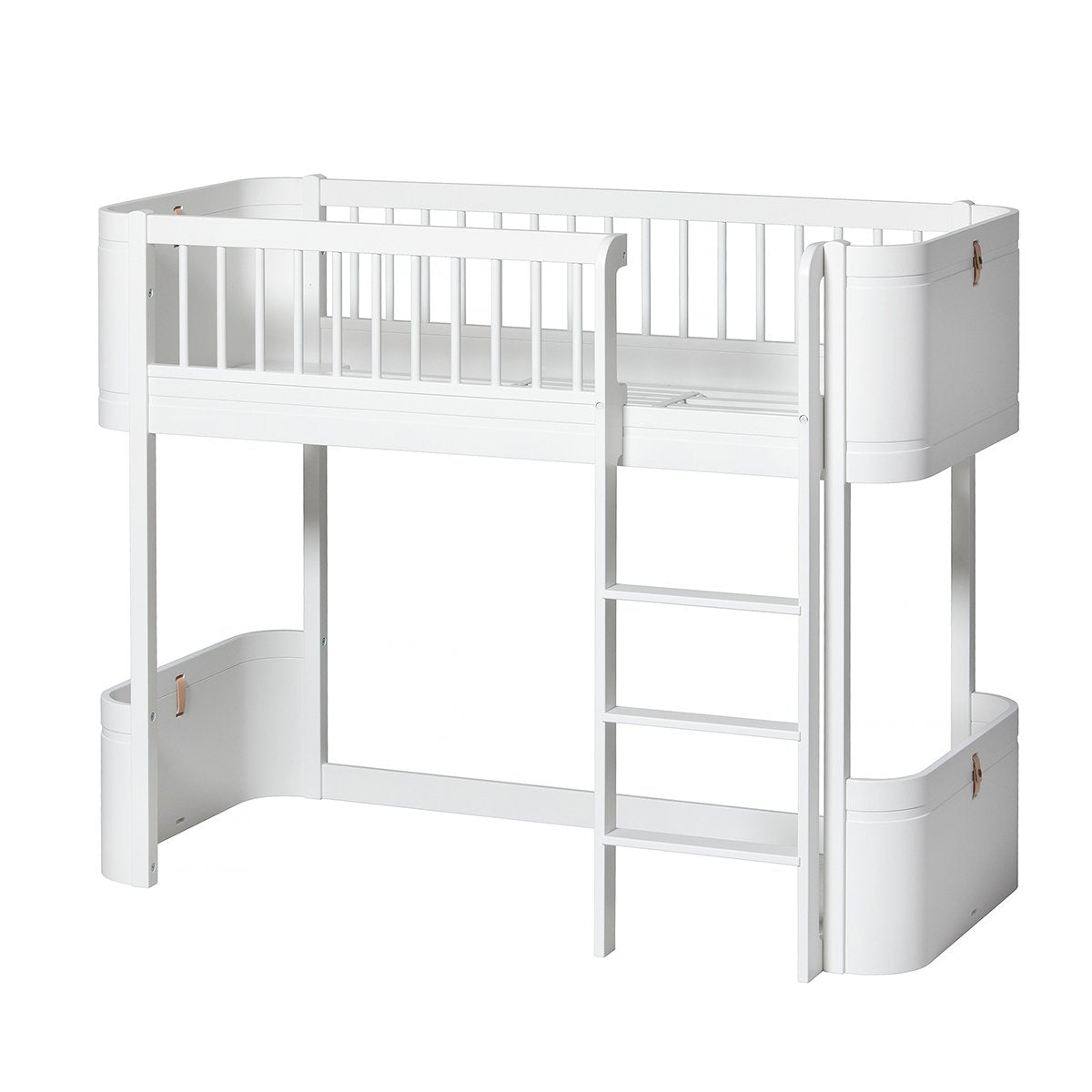 Wood Mini+ Low Loft Bed White