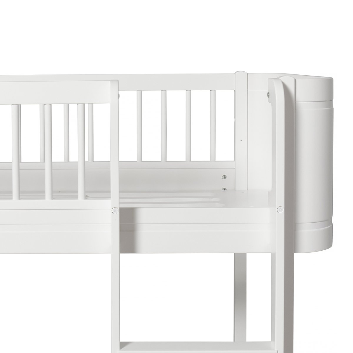 Wood Mini+ Low Loft Bed White