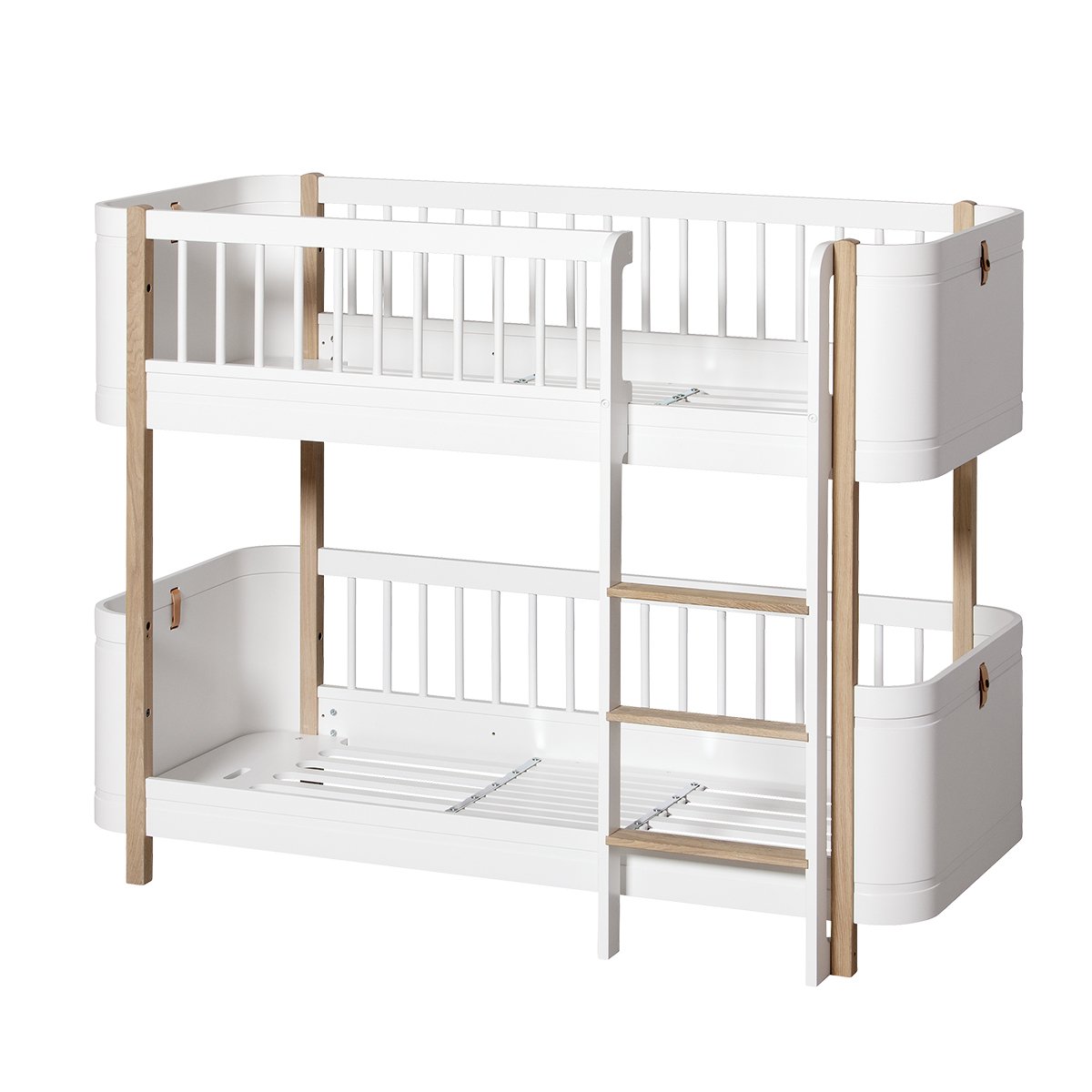 Wood Mini+ Laag Stapelbed - Wit/Eiken
