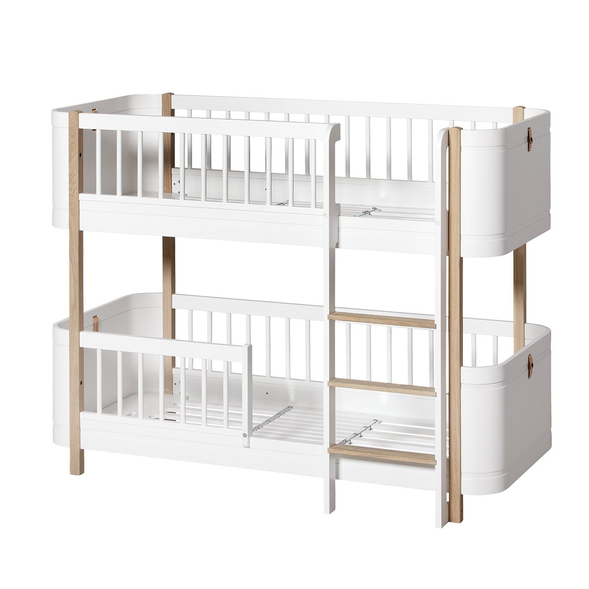 Wood Mini+ Laag Stapelbed - Wit/Eiken