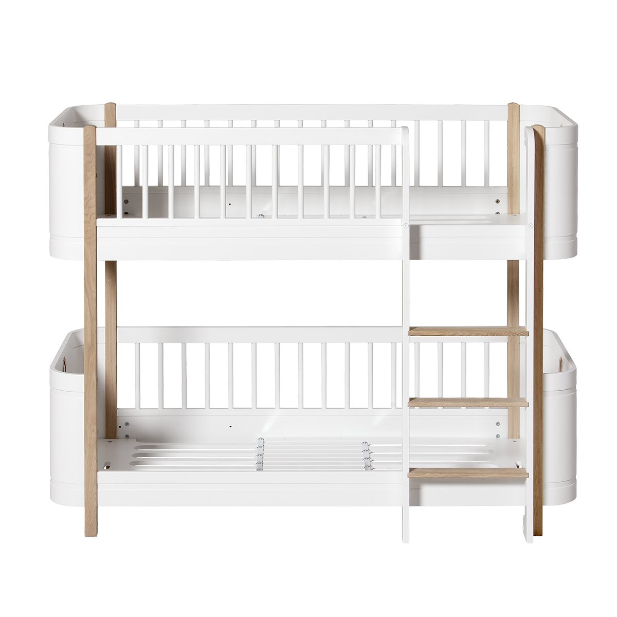 Wood Mini+ Laag Stapelbed - Wit/Eiken