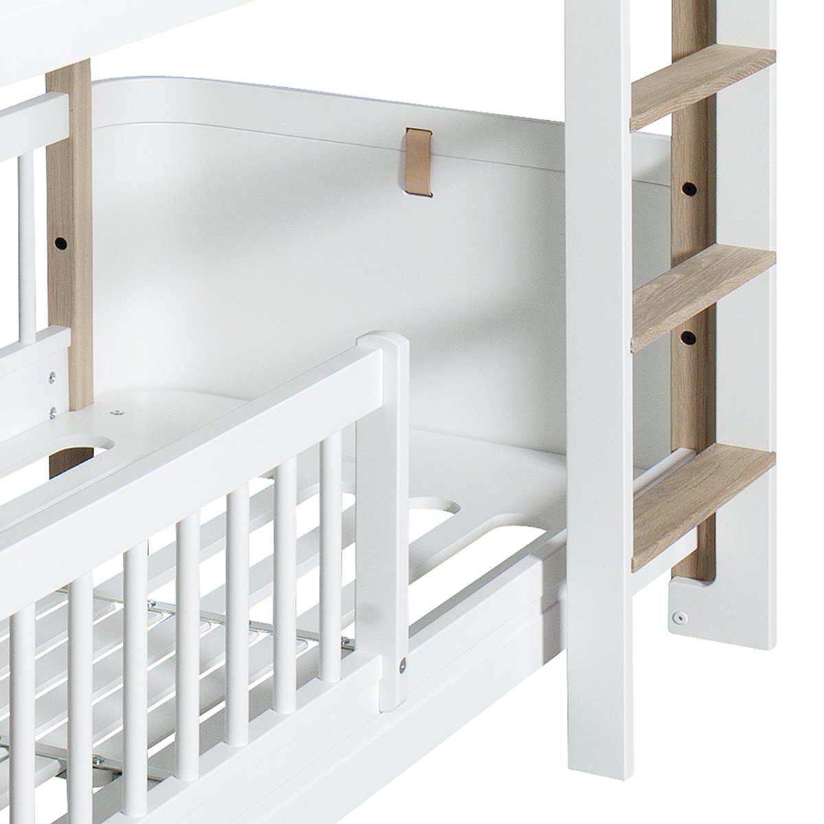 Wood Mini+ Laag Stapelbed - Wit/Eiken