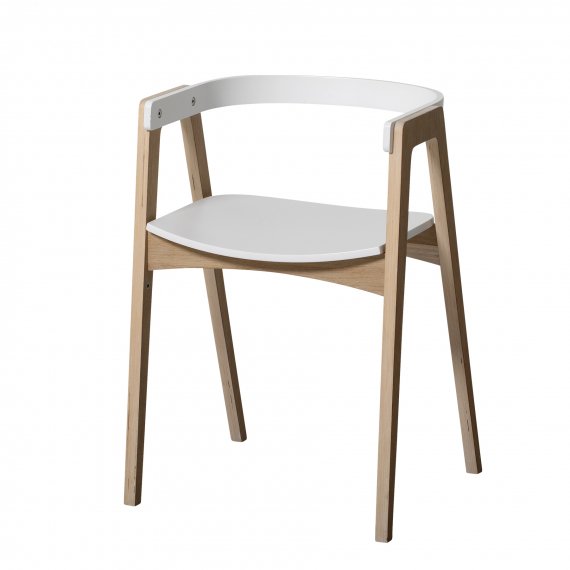 Wood Desk Large & Armchair White/Oak
