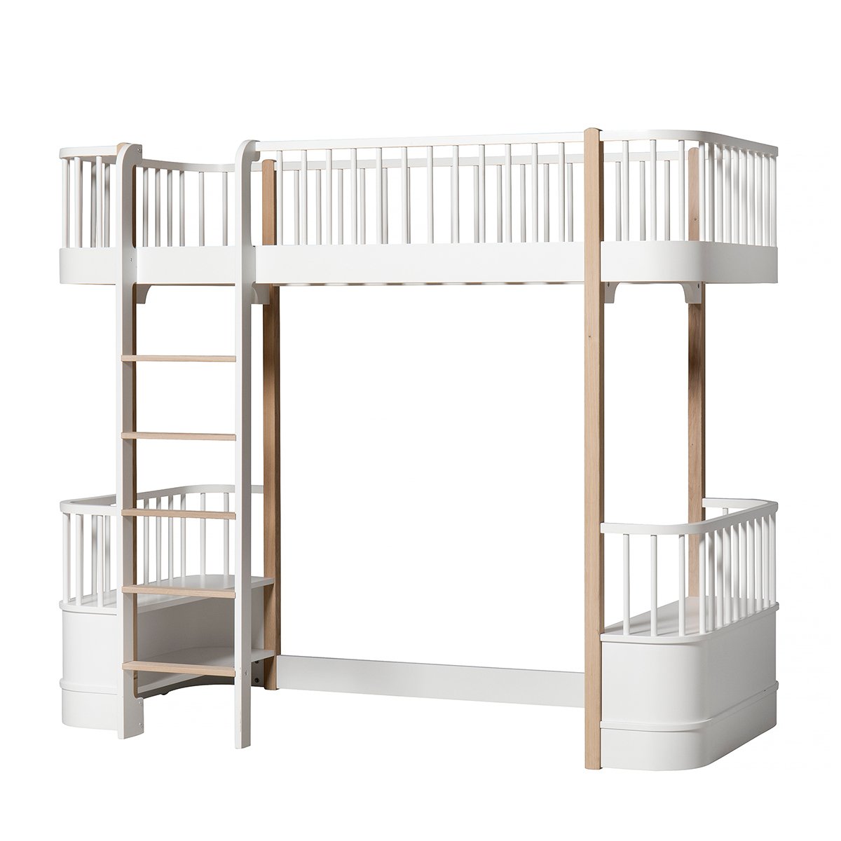 Wood Loft Bed White/Oak