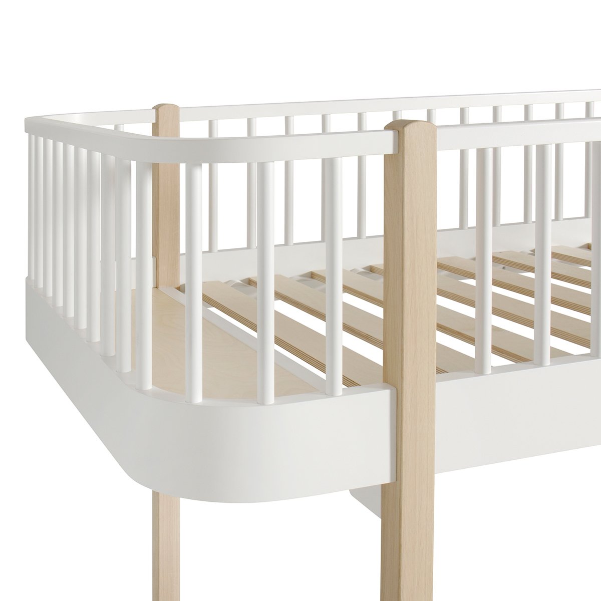 Wood Loft Bed White/Oak