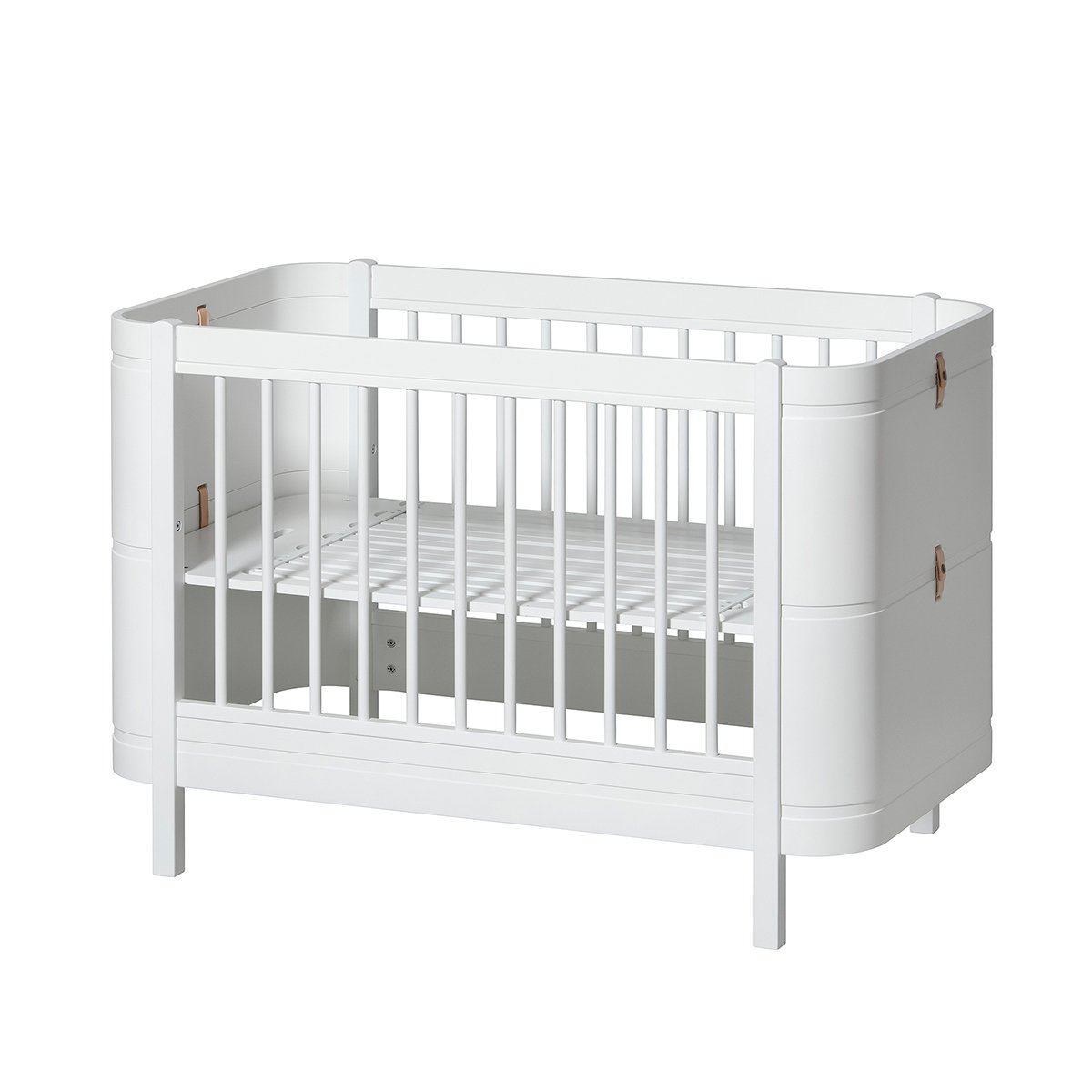 Wood Mini+ Cot Incl. Junior Kit | White