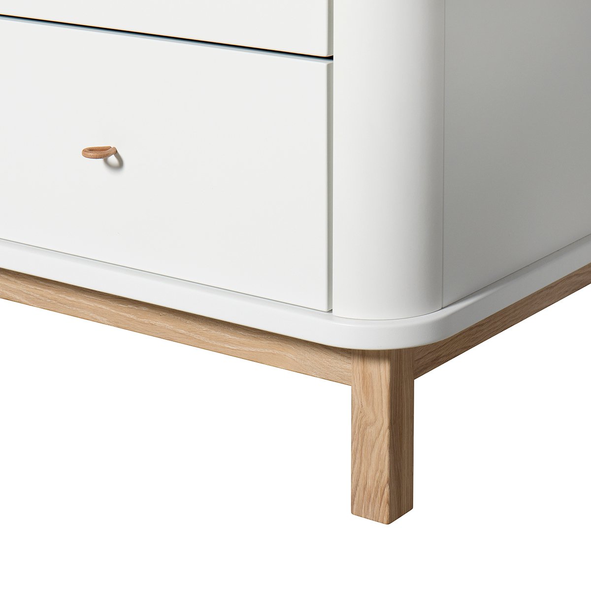 Wood Commode 6 Lades Wit/Eiken