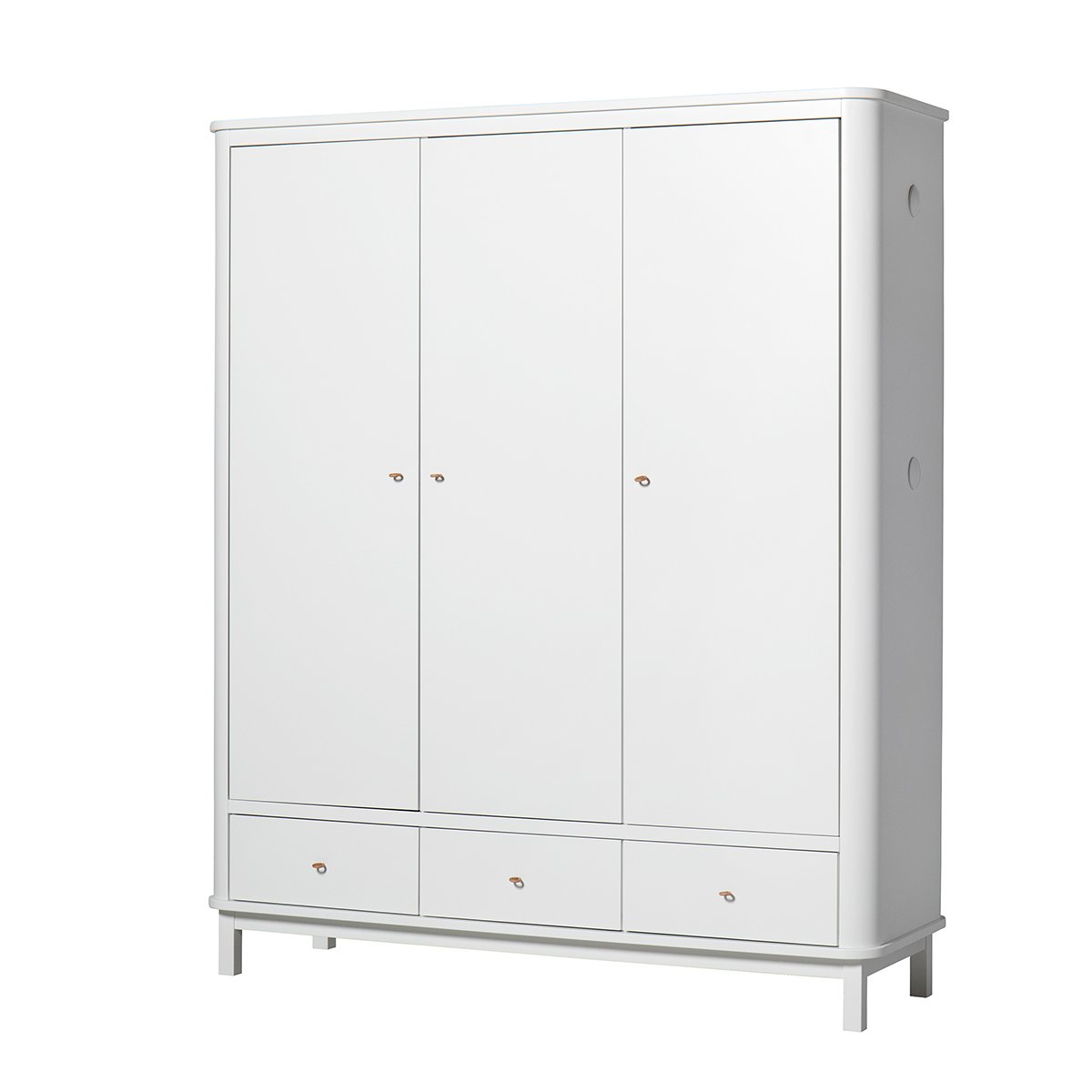 Wood Wardrobe 3 Doors White