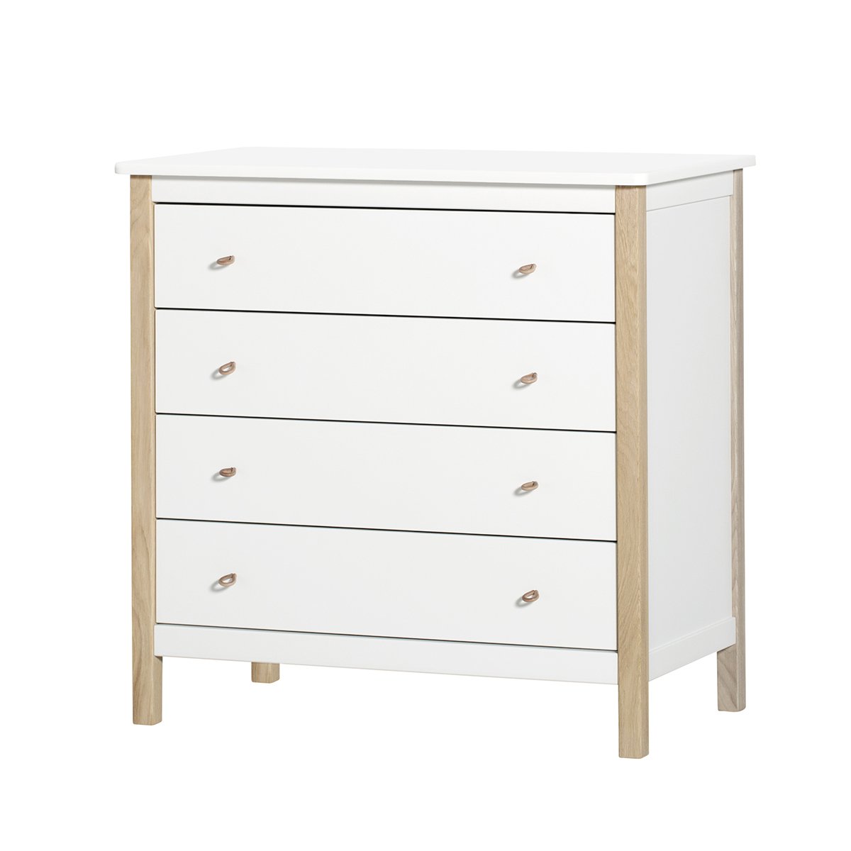 Wood Dresser White/Oak