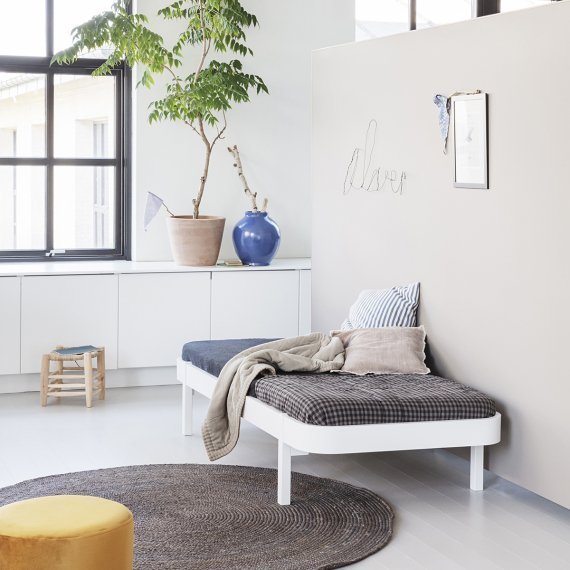 Wood lounger Small White