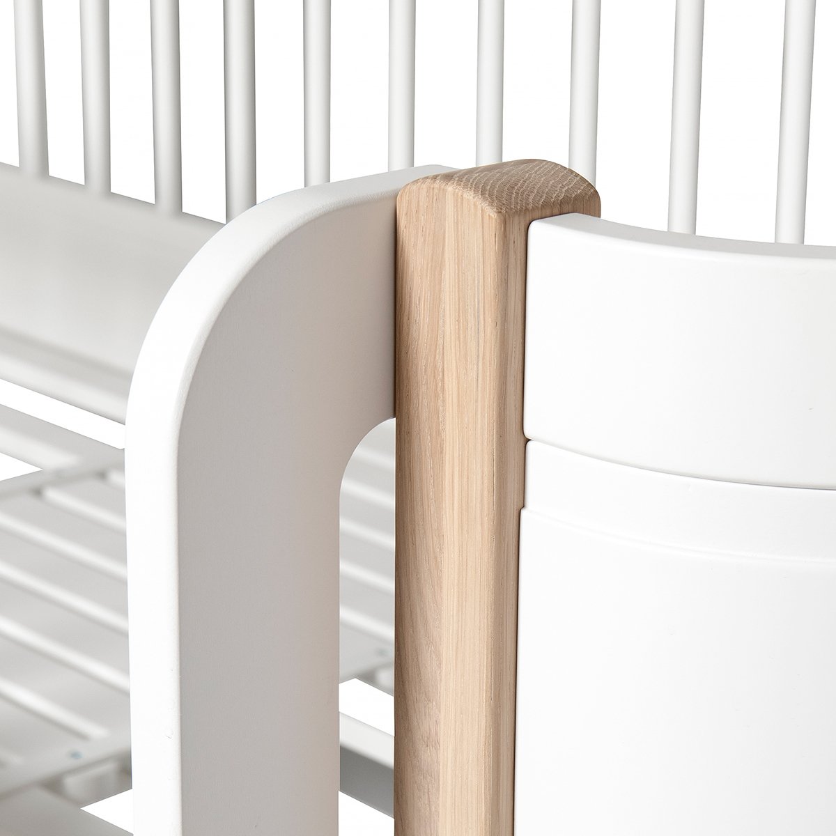 Wood Mini+ Laag Loft Bed - Wit/Eiken