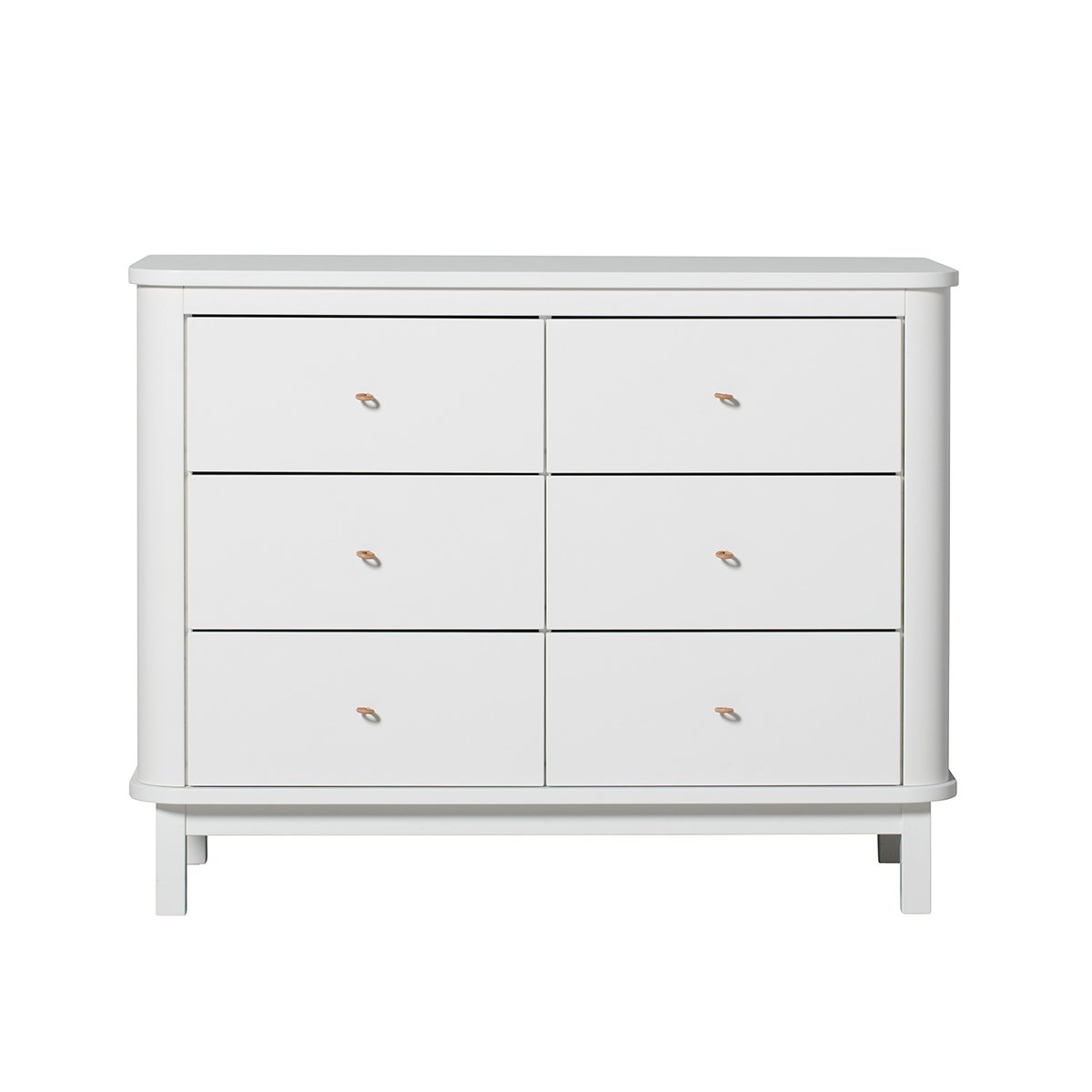 Wood Commode 6 Lades - Wit