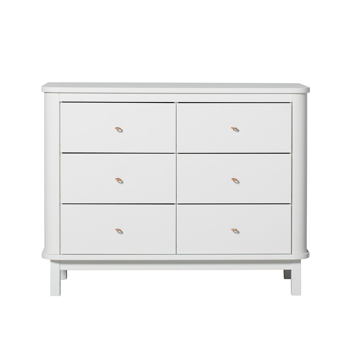 Wood Nursery Dresser 6 Drawers White