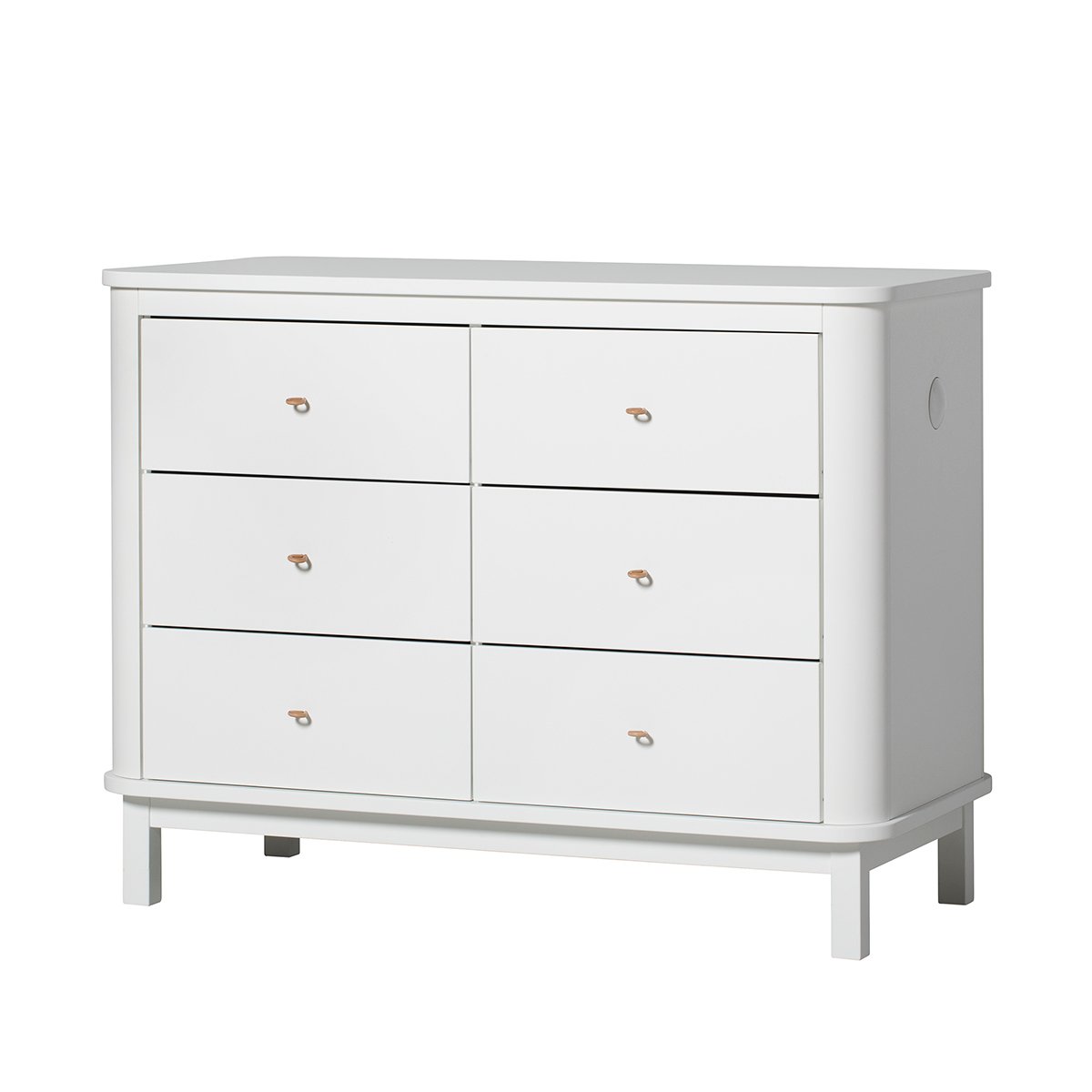 Wood Nursery Dresser 6 Drawers White