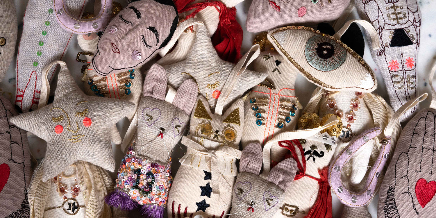 Skippy cotton ornaments