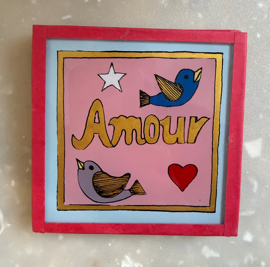 Amour Birds Pink Blue - Mini