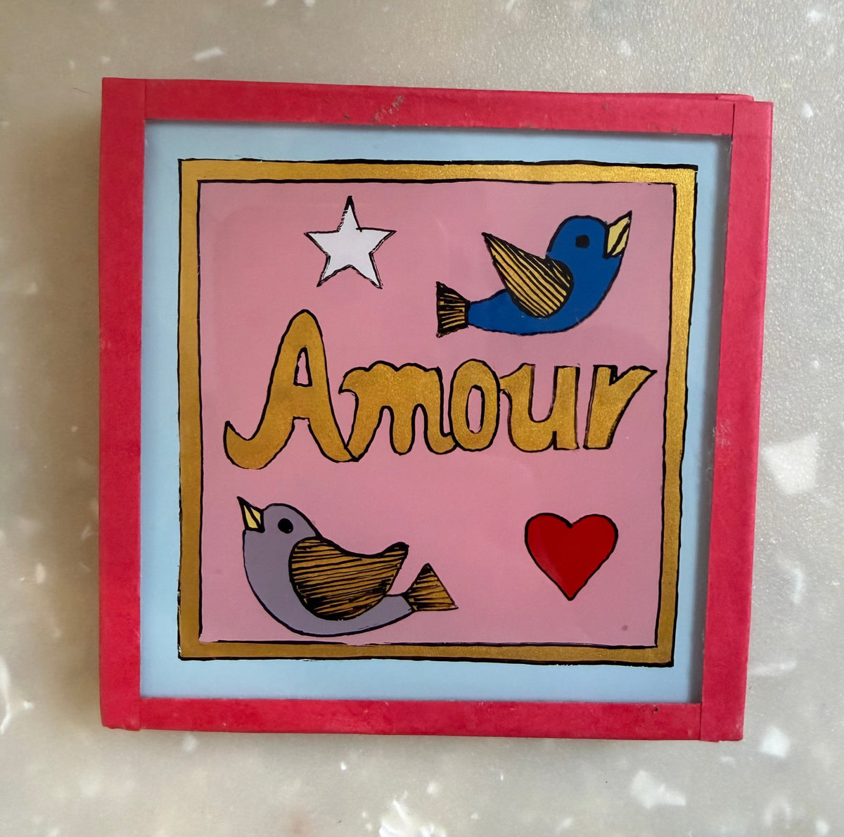 Amour Birds Pink Blue - Mini