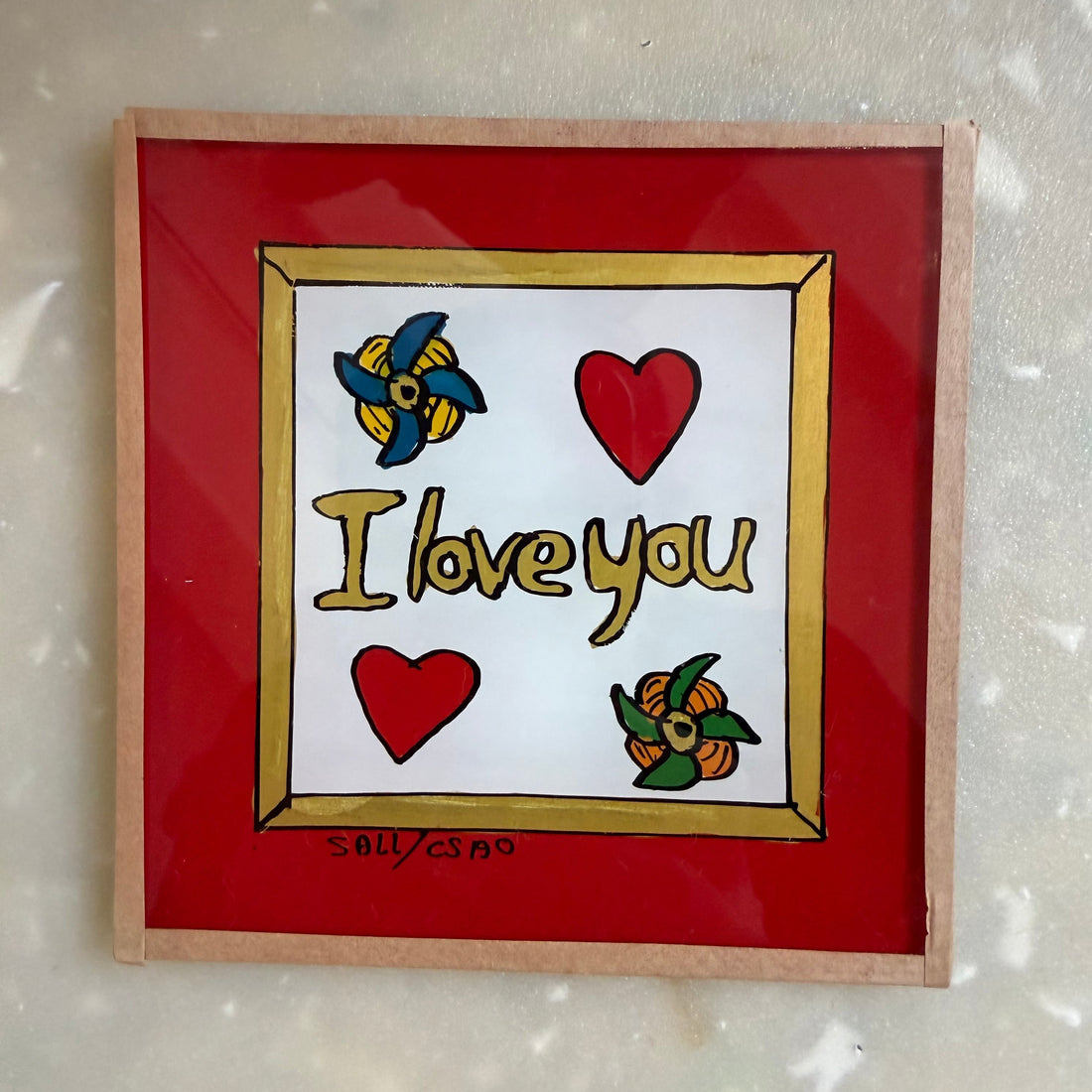 Ik hou van jou Wit schilderij - Mini