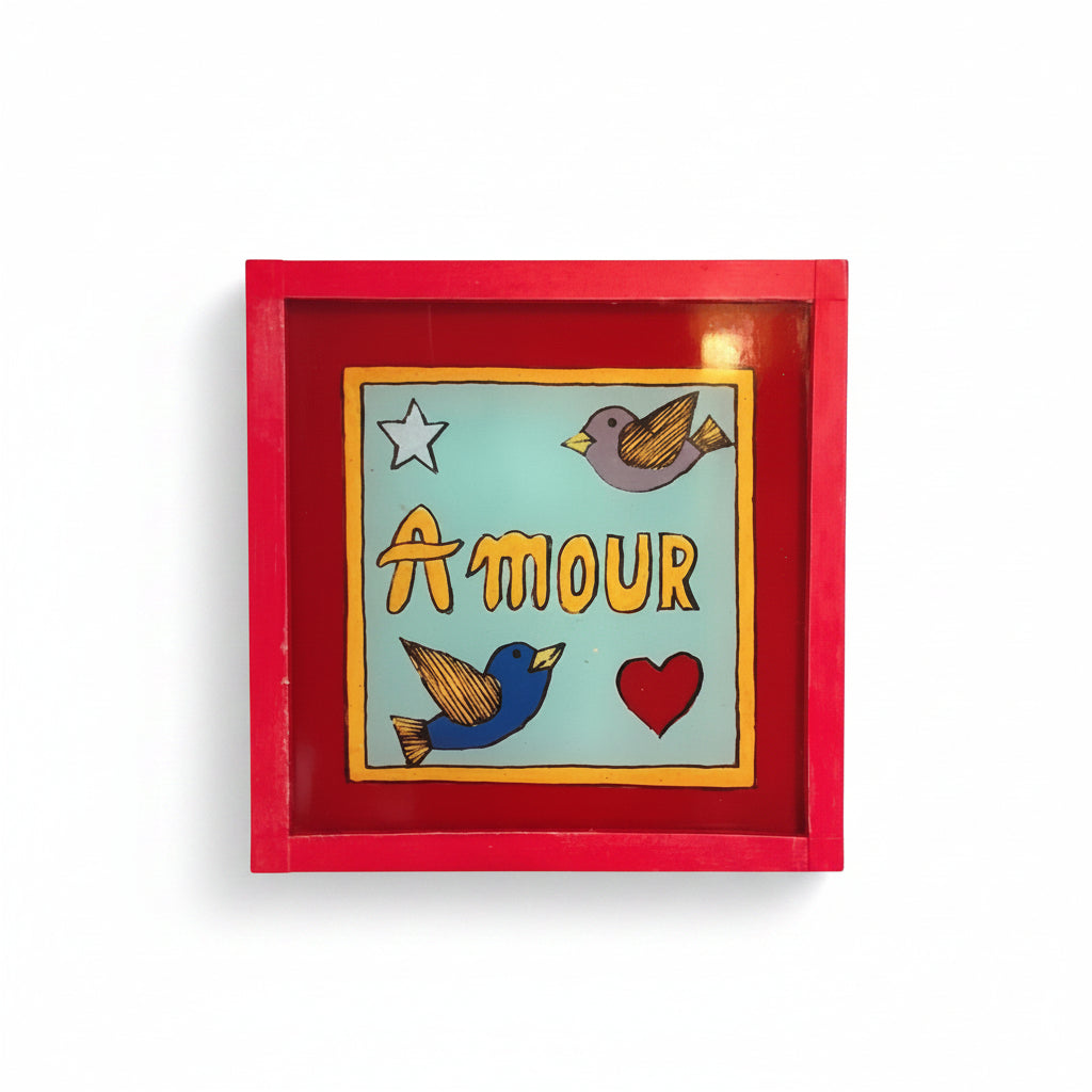 Amour birds mint painting - Mini