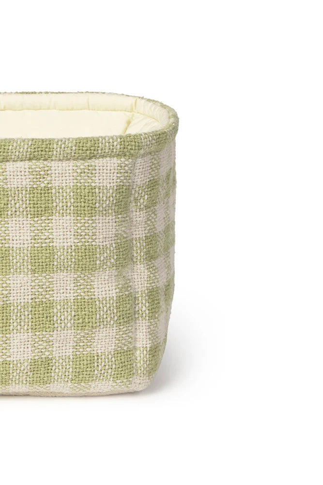 Quilted Basket Vichy Matcha