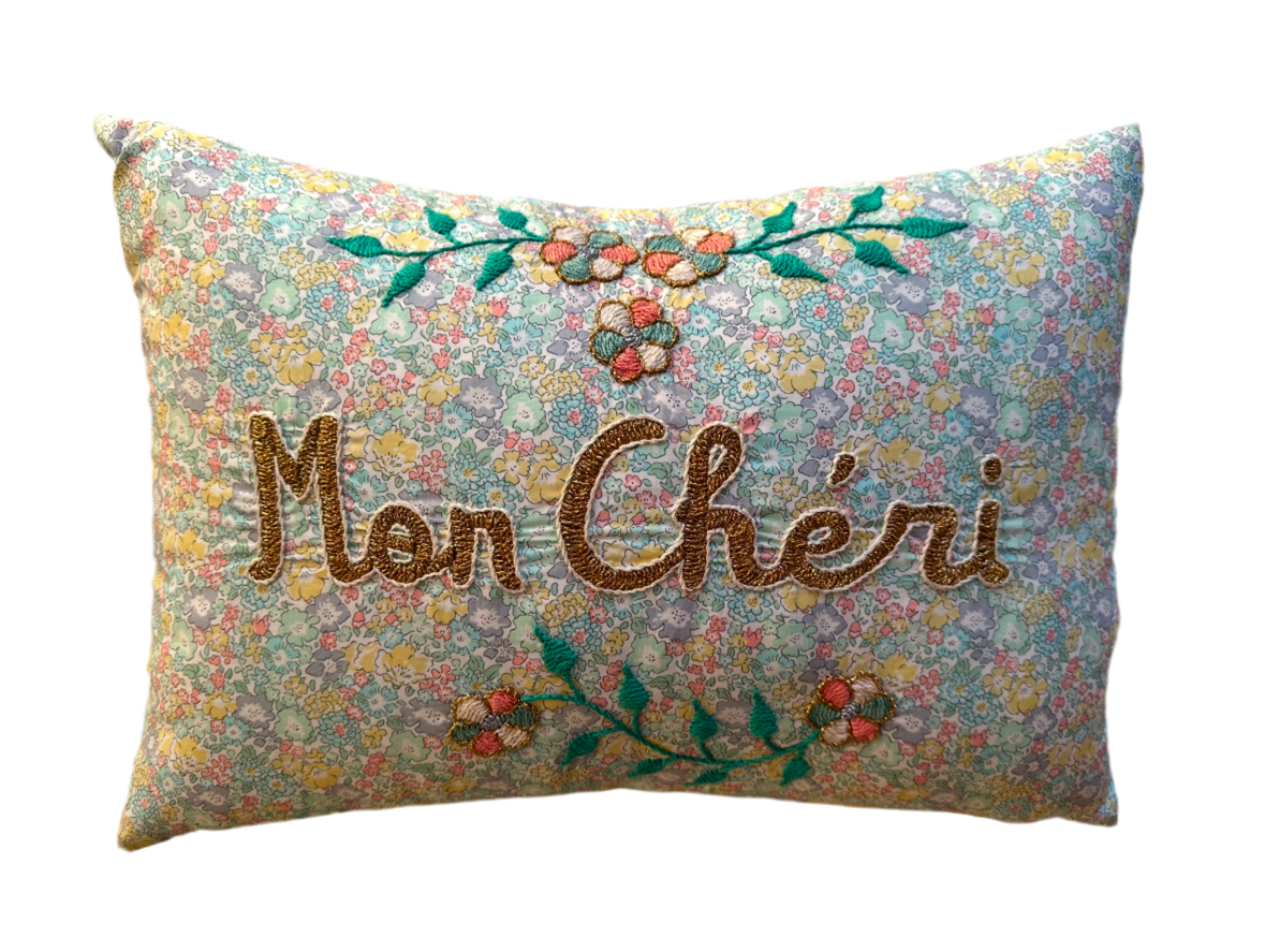 Mon Cherie Cushion pastel floral print