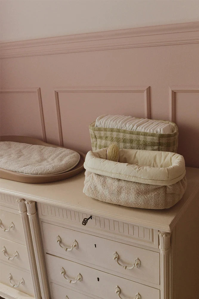 Quilted Basket Vichy Rose