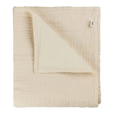 Muslin swaddle with Bonjour emboidery in dusty pink by Annur for the Archive Store
