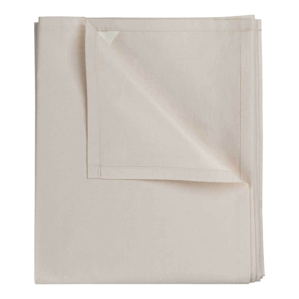 Cotton percale flat sheet with Bonne Nuit embroidery by Annnur for The Archive Store