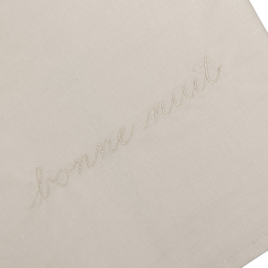 Bonne Nuit cotton percale flat sheet by Annur for the Archive Store