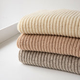Abel Chunky Wool Knitted Baby Blanket in Grey by Hazel & George for The Archive Store
