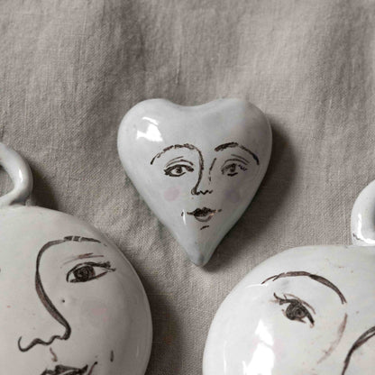 Porcelain Moon Face Heart
