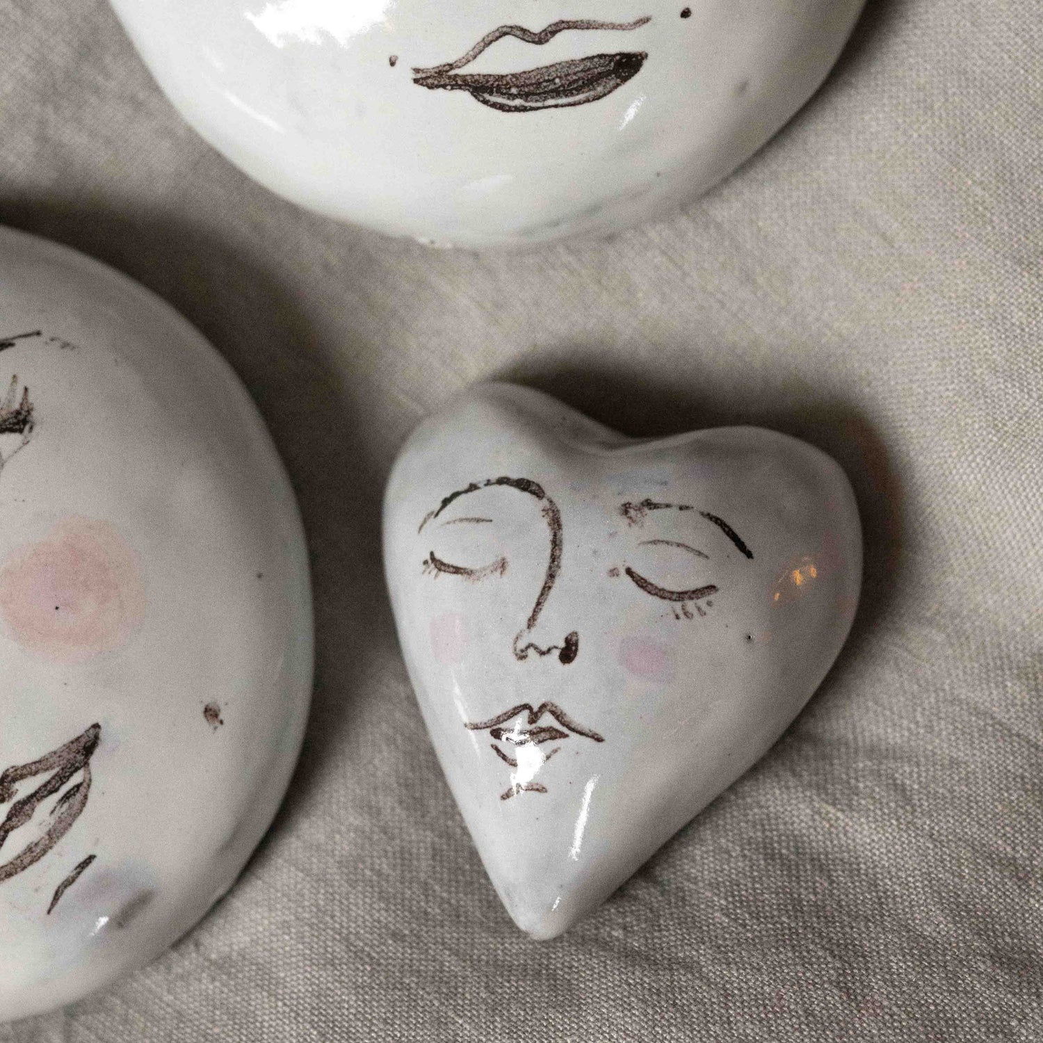 Porcelain Moon Face Heart